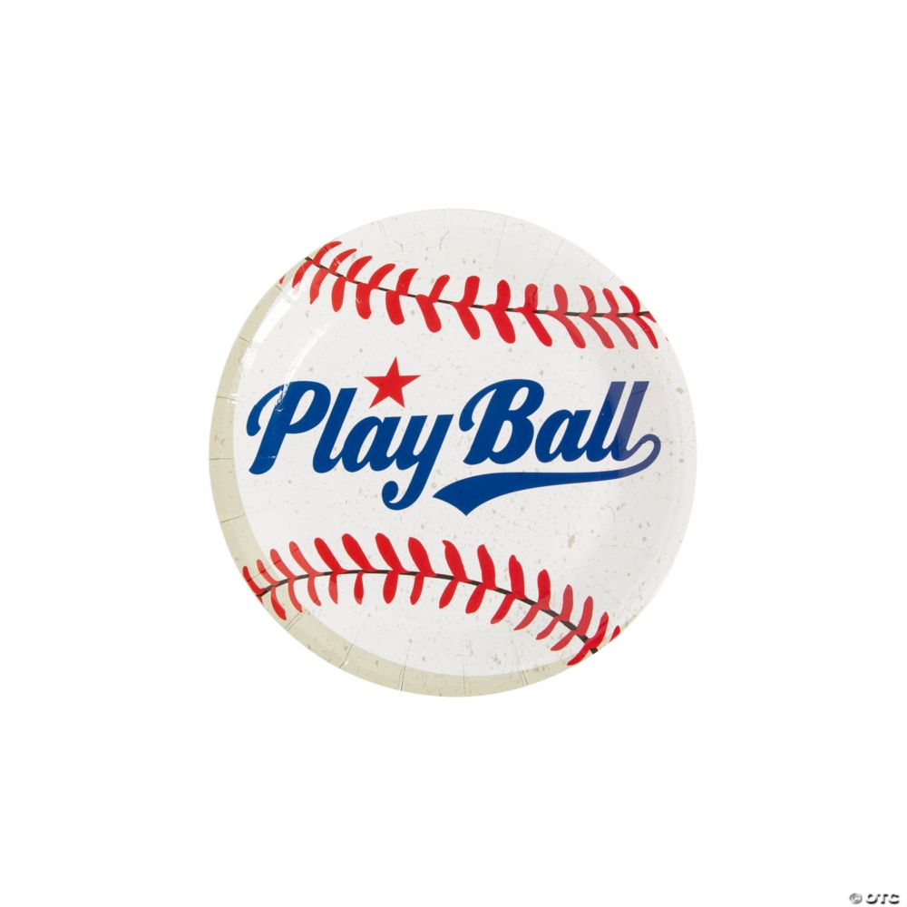 8 Pc 7 Baseball Play Ball Paper Dessert Plates