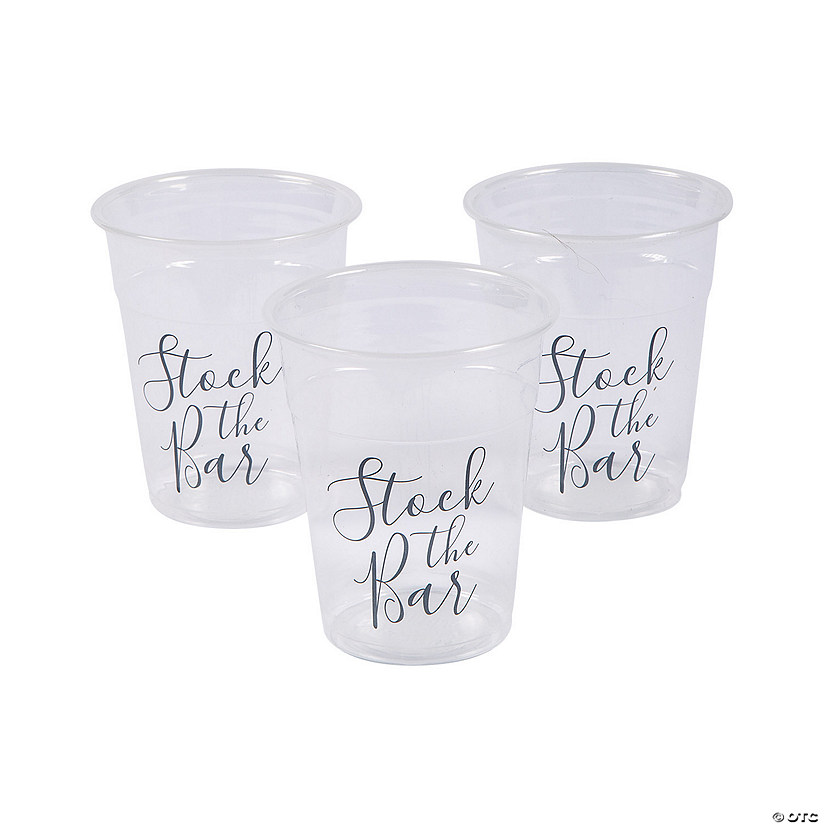 Bulk 50 Ct. Stock the Bar Clear Plastic Cups | Oriental Trading