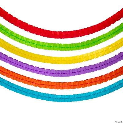 Rainbow Tissue Paper Fan Garland