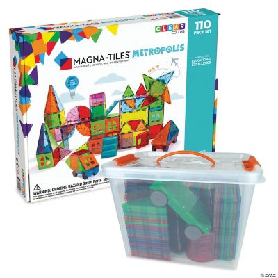 MAGNA-TILES® Metropolis 110-Piece Magnetic Construction Set with FREE Storage  Bin