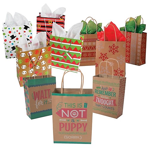 SANTA SNOWMAN RUDOLPH CHRISTMAS Gift Box Kit Tissue Paper Gift Tag & Bow LG 