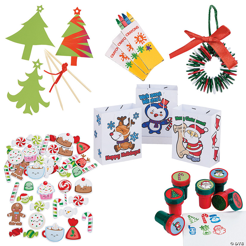 Colour Your Own Christmas Magnets with Crayons & Stickers Kids Xmas Craft Set 