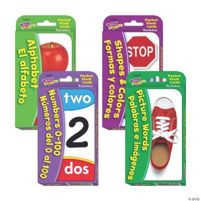 Bilingual English & Spanish Flash Card Set 224 Pc.