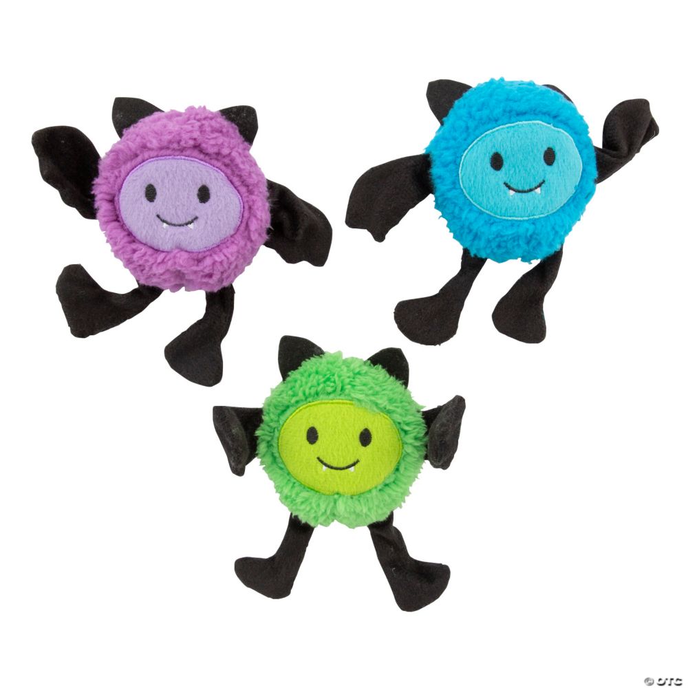 Stuffed Bats with Bendable Wings - 12 Pc.