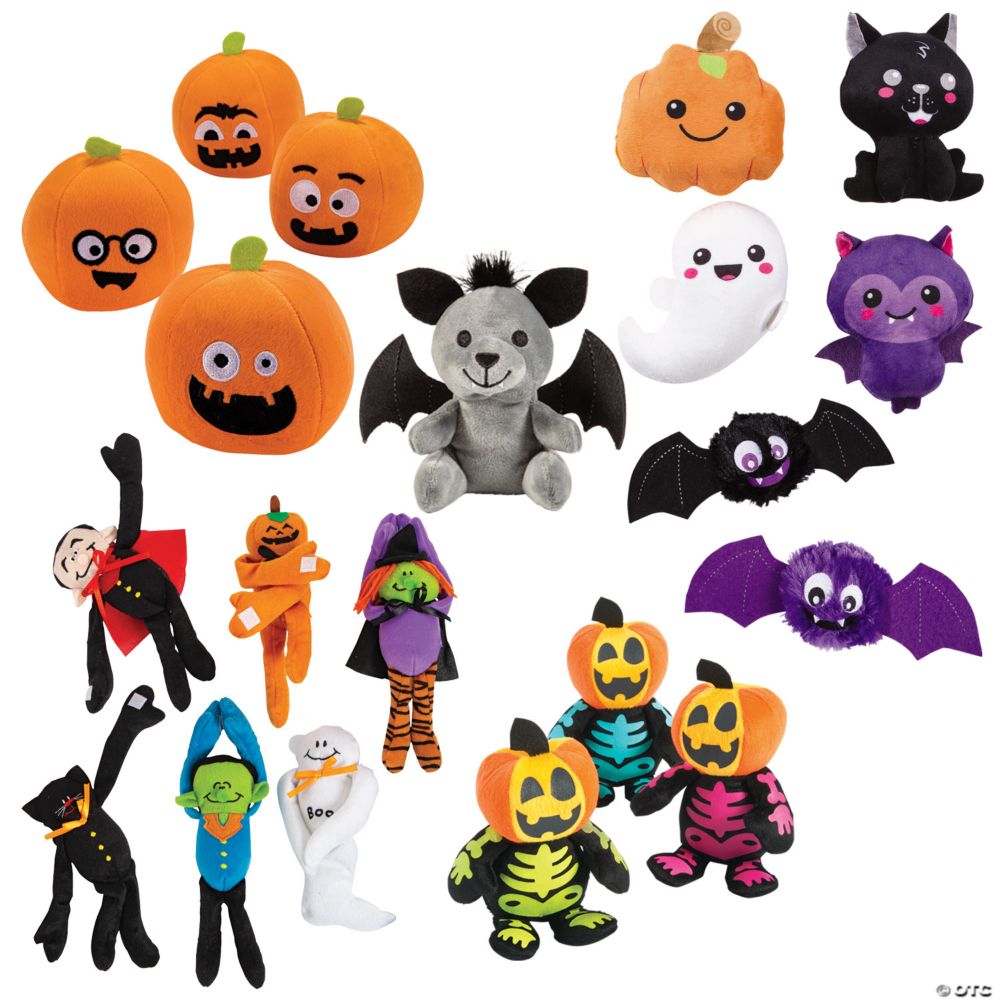72 Pc Bulk Halloween Plush Giveaway Kit