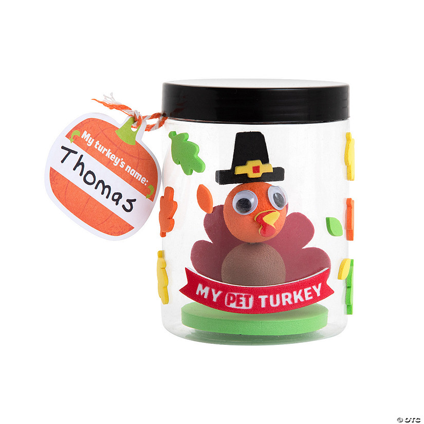 Pet Turkey in a Jar Thanksgiving Craft Kit - Makes 6 | Oriental Trading