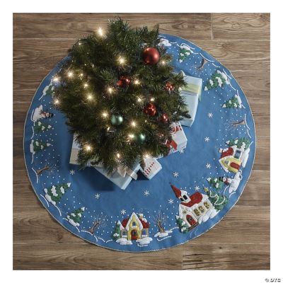 Bucilla Felt Tree Skirt Applique Kit 43" Round - Christmas Village