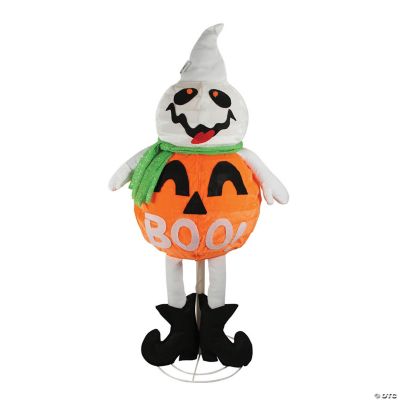 Northlight 39" Orange and White LED Lighted Standing Jack O Lantern ...
