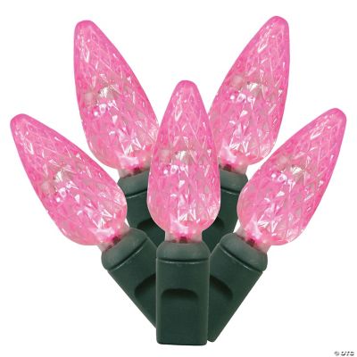 Vickerman 200 Christmas Lights LED Pink with Green Wire Set 6