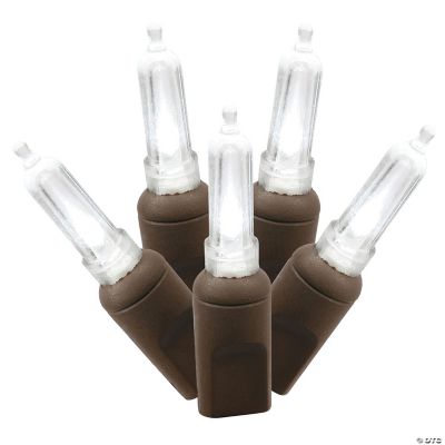 Vickerman 50 Lights LED Pure White with Brown Wire 25' Long Christmas