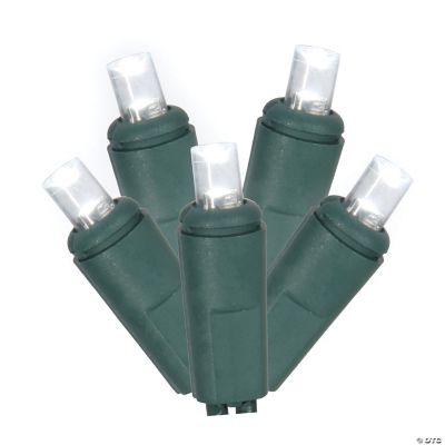 Vickerman 200 Christmas Lights LED Pure White with Green Wire Wide