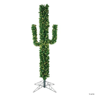 Vickerman 7.5' Cactus Pine Artificial Christmas Tree, Warm White Dura