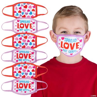Child’s Valentine Hearts Washable Face Masks 6 Pc. Discontinued
