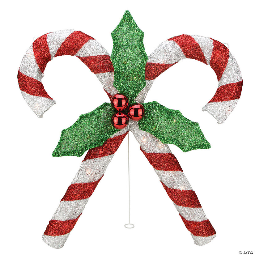 26 Red And White Double Candy Cane, Outdoor Lighted Candy Canes
