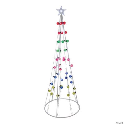 Northlight - 6' Multi-Colored Pre-Lit Cone Christmas Tree Outdoor ...