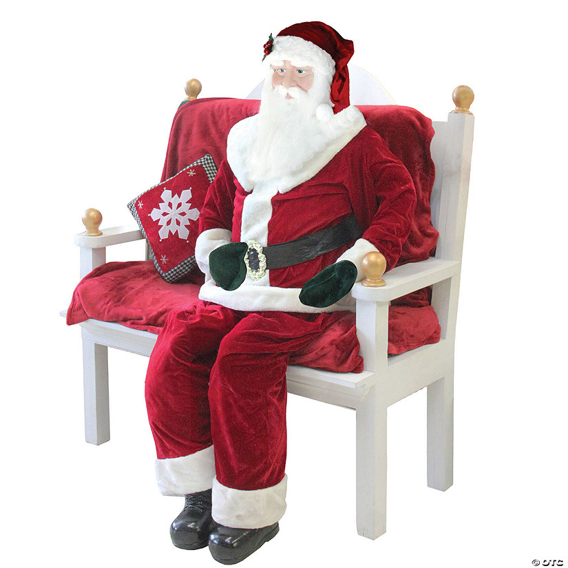 6ft Red and White Life Size Plush Santa Claus Standing Christmas Figure |  Oriental Trading