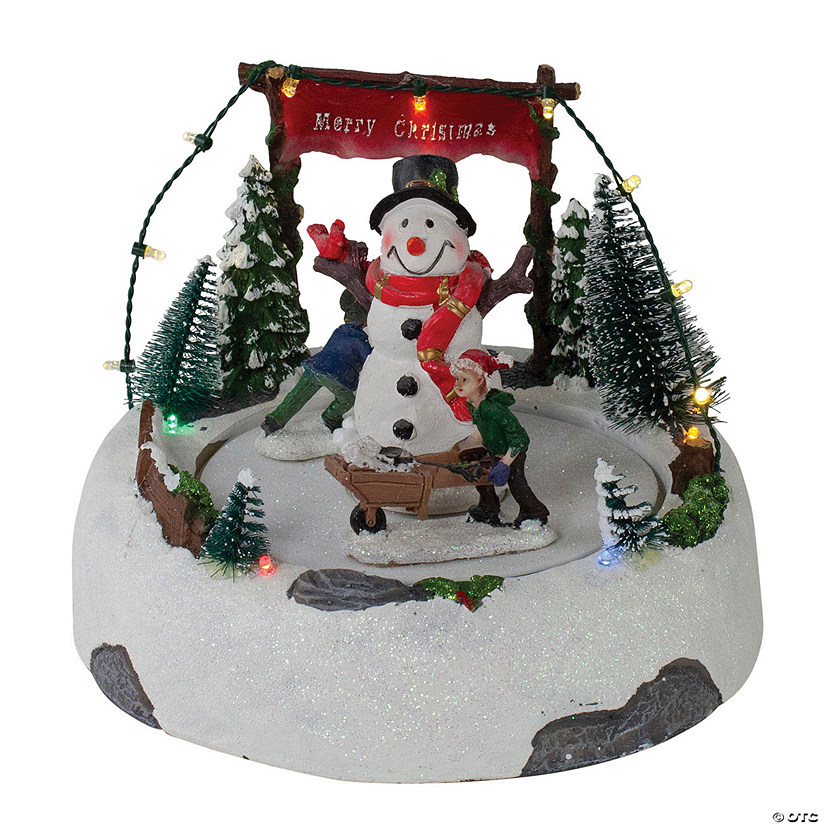 Christmas House Solar Blinking Animated Snowman With Sleigh decorative figure 