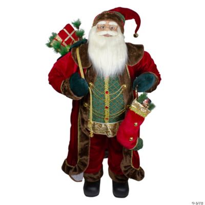 Northlight 4' Standing Santa Christmas Figure with Presents