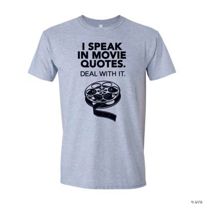 Startpunt Minister Fabrikant I Speak in Movie Quotes Adult's T-Shirt | Oriental Trading