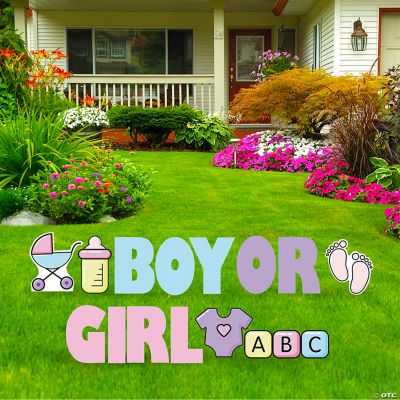 Gender Reveal Yard Sign Kit Oriental Trading