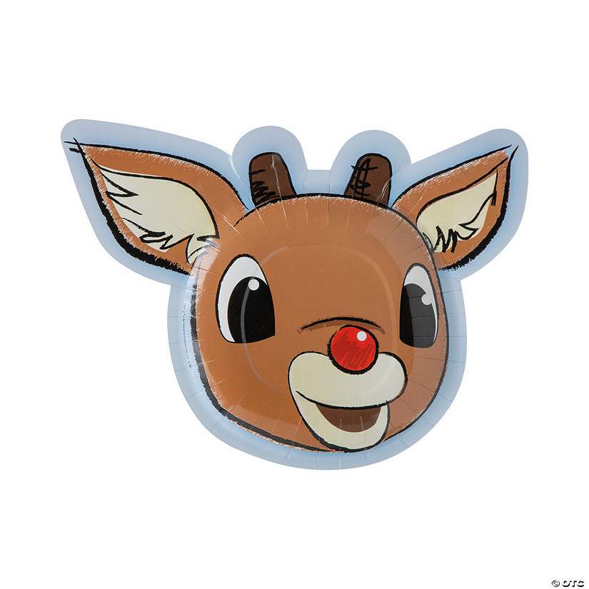 Rudolph the Red-Nosed Reindeer® Holiday Party Paper Dinner Plates – 8 Ct. |  Oriental Trading