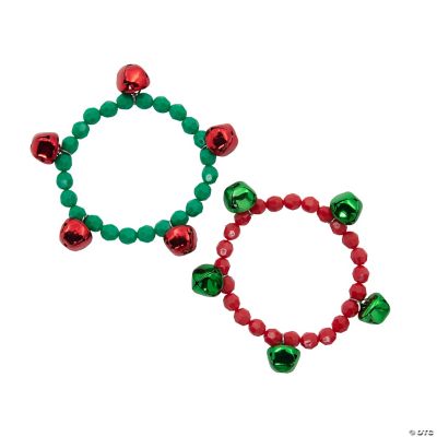 Christmas Jingle Bell Beaded Bracelets - 12 Pc. | Oriental Trading