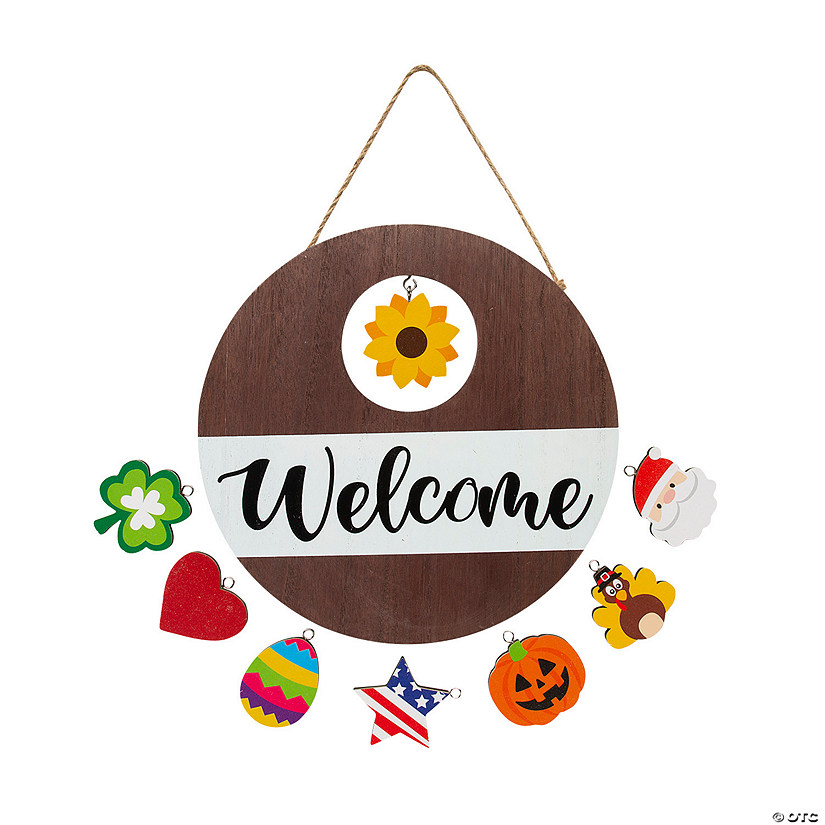 Details about   4 ft Welcome Sign Porch Decor 9-Pc.Interchangeable Holidays & Seasons