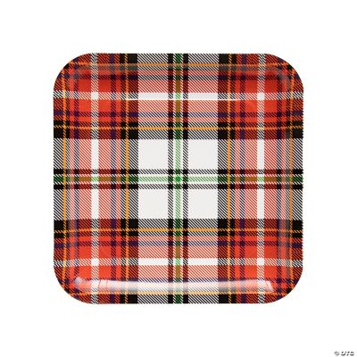 Tartan Plaid Square Paper Dinner Plates 8 Ct.