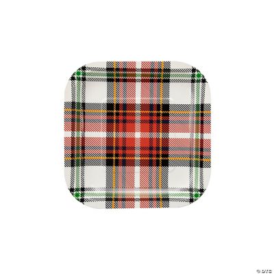 Tartan Plaid Square Paper Dessert Plates 8 Ct.