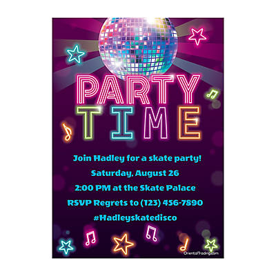 8 Eighties 80's Birthday Party Personalized Invitations 