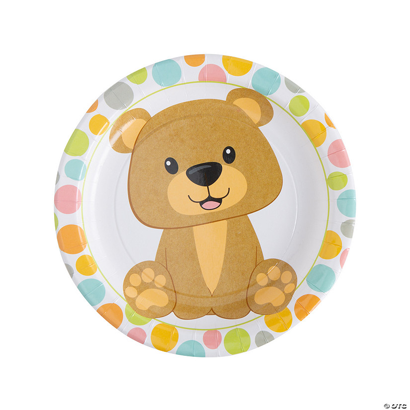 Teddy Bear Party Tableware Pack For 16 Guests Includes Plates Cups and Napkins 