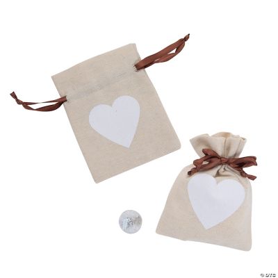 Tattoo Heart Personalized Party Favor Bags + Drawstring Canvas