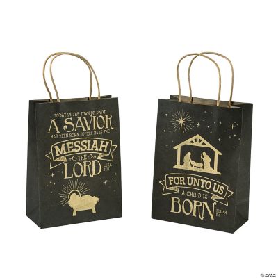 Medium Religious Christmas Kraft Paper Gift Bags Oriental Trading