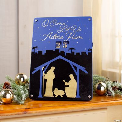 Nativity Advent Calendar Sign with Easel Oriental Trading