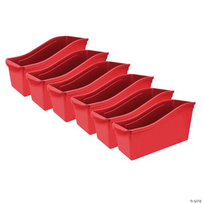 Storex Large Red Book Storage Bins - 6 Pc. | Oriental Trading
