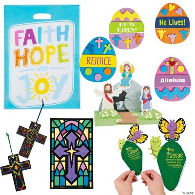 Easter Cross Circles Wood Project for Kids Complete Yarn Craft Kit