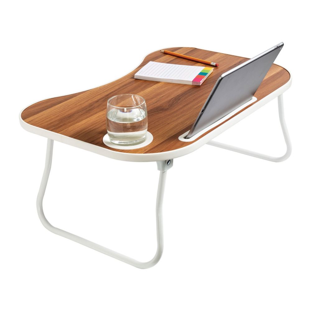 Honey Can Do - Collapsible Folding Lap Desk White/Faux Walnut From MindWare