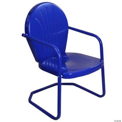 Northlight 34Inch Outdoor Retro Tulip Armchair Blue
