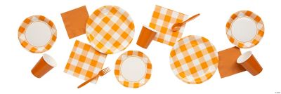 Orange Plaid Party Supplies