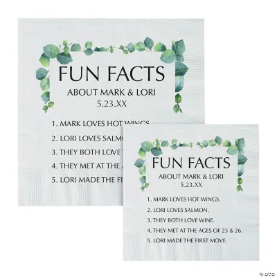Personalized Greenery Fun Facts Napkins 50 Pc. Oriental Trading