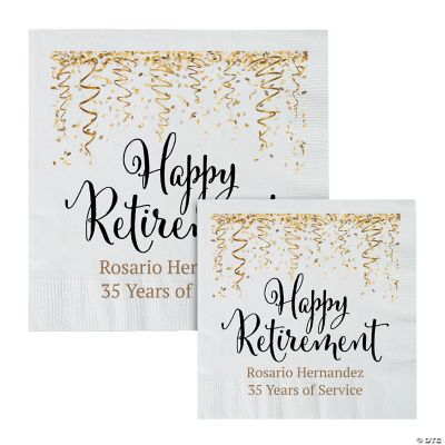 Personalized Retirement Paper Napkins 50 Pc. Oriental Trading