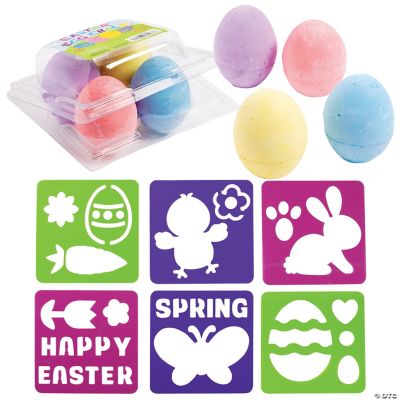 Easter Sidewalk Stencil & Chalk Kit 18 Pc. Oriental Trading