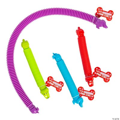 Wiener Dog Expanding Tube Toy Valentine Exchanges with Card for 12