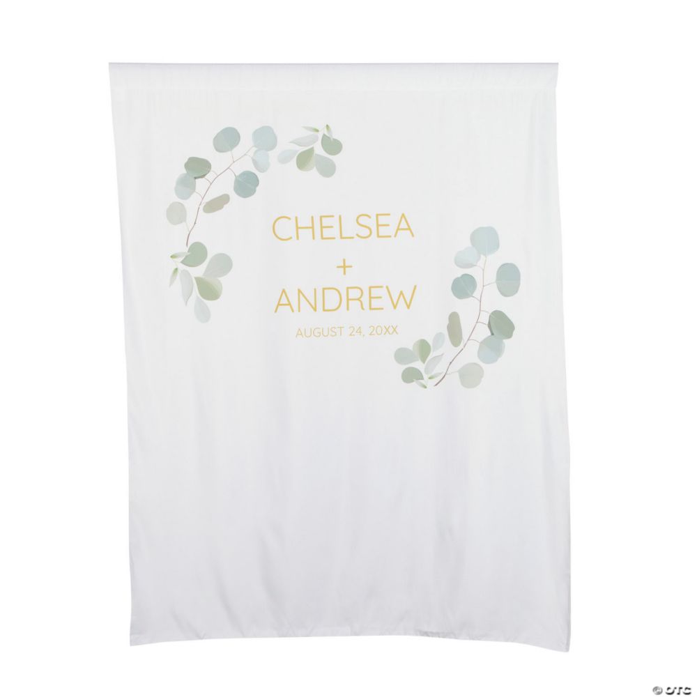 Personalized Eucalyptus Backdrop Banner 48 x 60