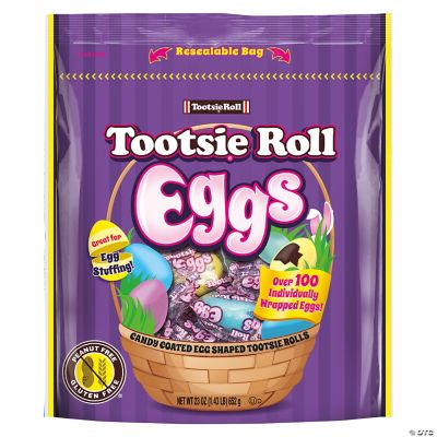 Candy Coated Tootsie Roll Chocolate Easter Candy Egg Shaped Candies, 8oz Bag, 2 Pack