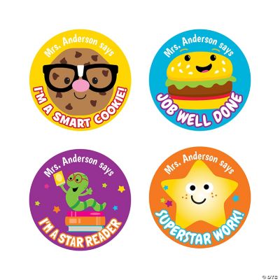 Personalized Primary Good Work Teacher Stickers