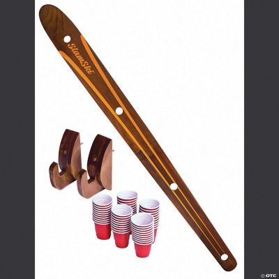 GoPong Vintage Wood Slamski Shot Ski Oriental Trading