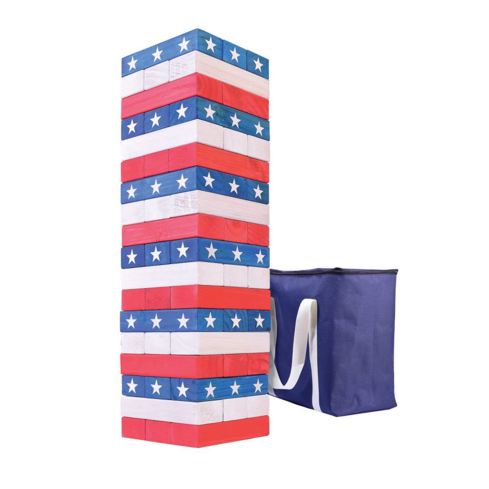 GoSports: Giant Stackin Stars and Stripes Tumbling Tower Game From MindWare