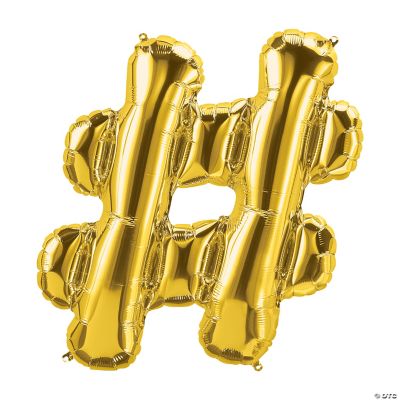 Gold Hashtag 34" Mylar Balloon Oriental Trading
