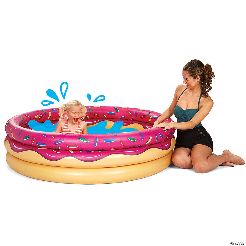 BigMouth Giant Strawberry Frosted Donut w/ Sprinkles Pool Float 4 Foot Swim Lake 